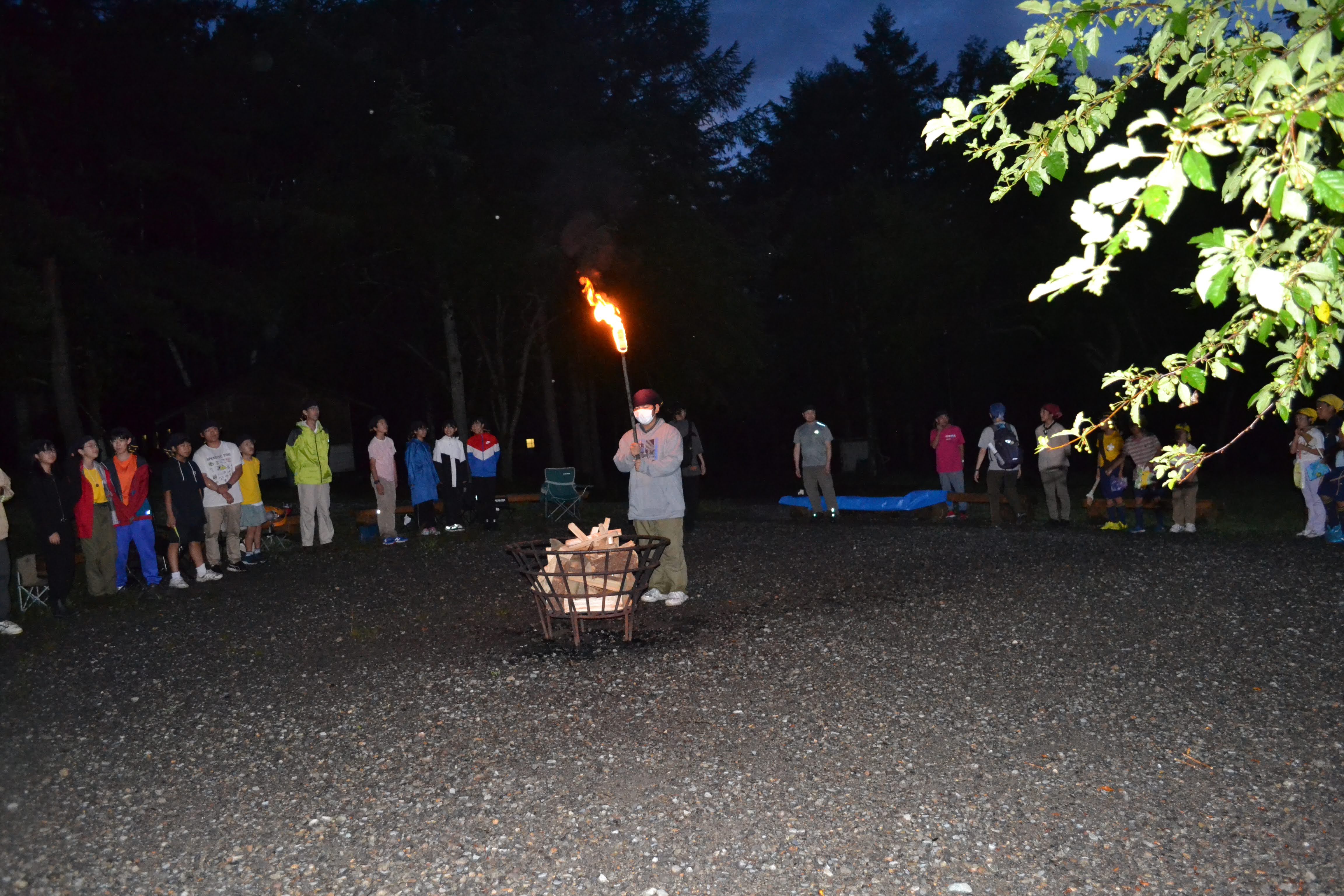 岐阜県多治見市のボーイスカウトがキャンプで活動している様子